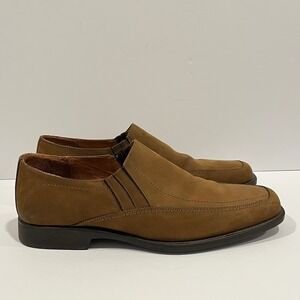 Johnston & Murphy Mens Tan Leather Slip On Loafers Dress Shoes 12M